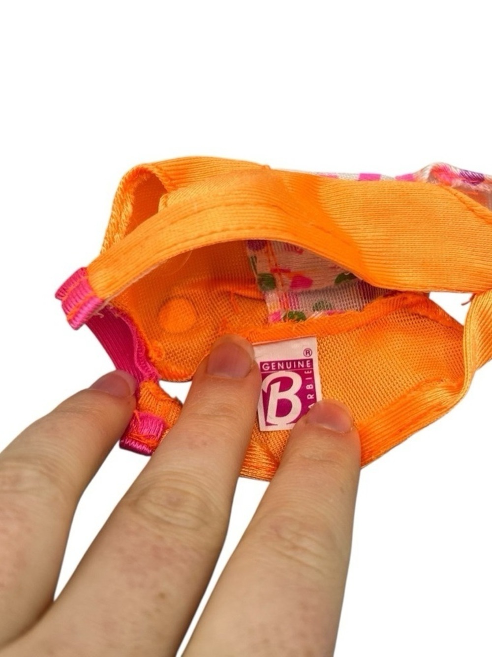 Vintage Barbie Swimsuit | Genuine Mattel 90s Orange Polka Dot - Picture 2 of 6